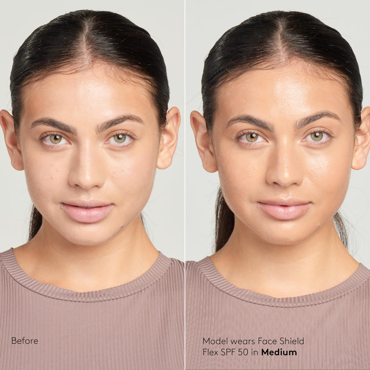 Colorescience FLEX tone-adapting swatch transforming on skin for even coverage
