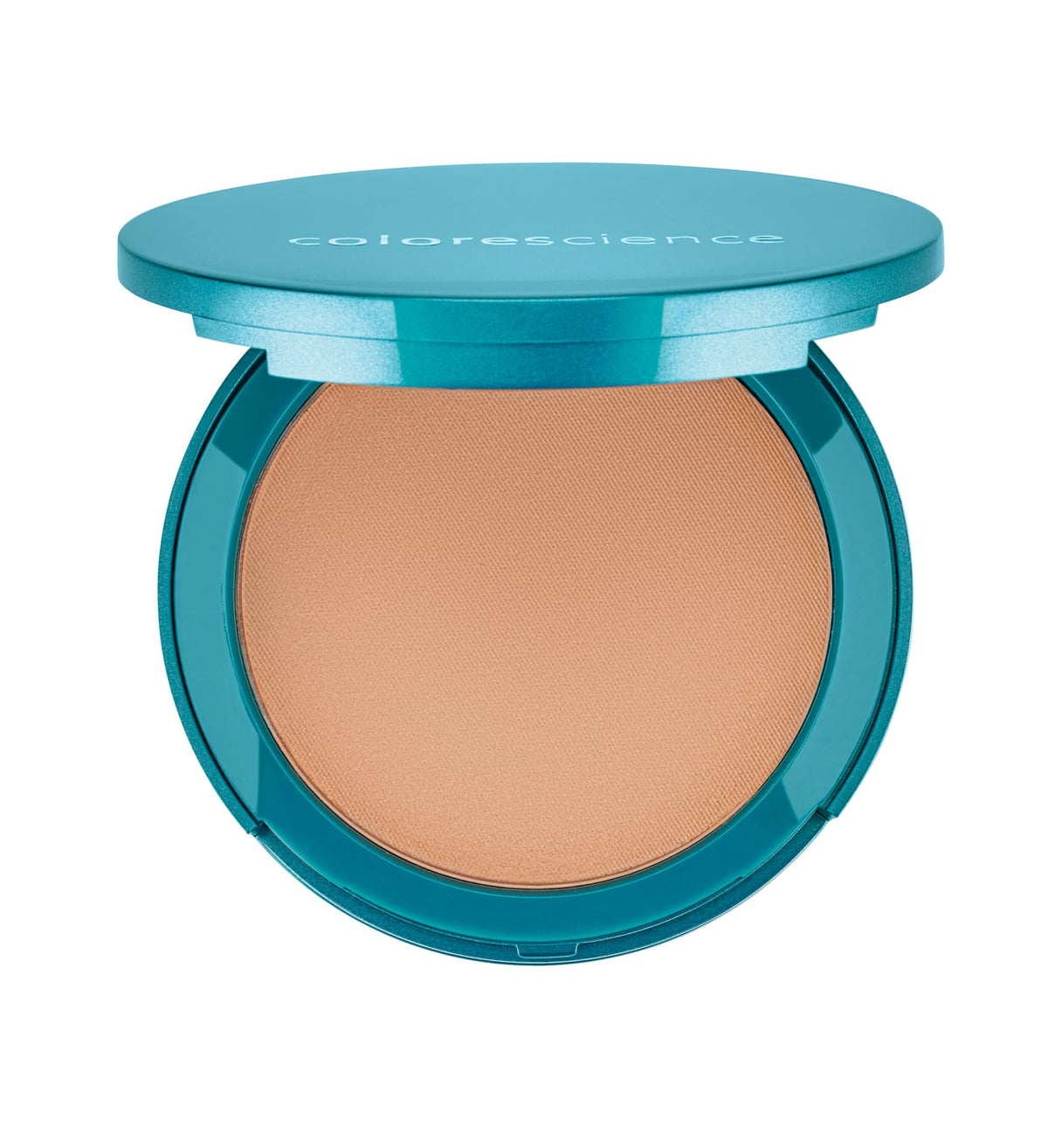 Colorescience compact front view showing sleek packaging and travel-friendly design benefit
