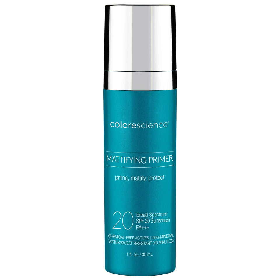 Colorescience Mattifying Perfector front packaging showing SPF and matte finish benefits
