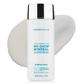 Colorescience front packaging showing SPF 50 and no-show claims for everyday protection