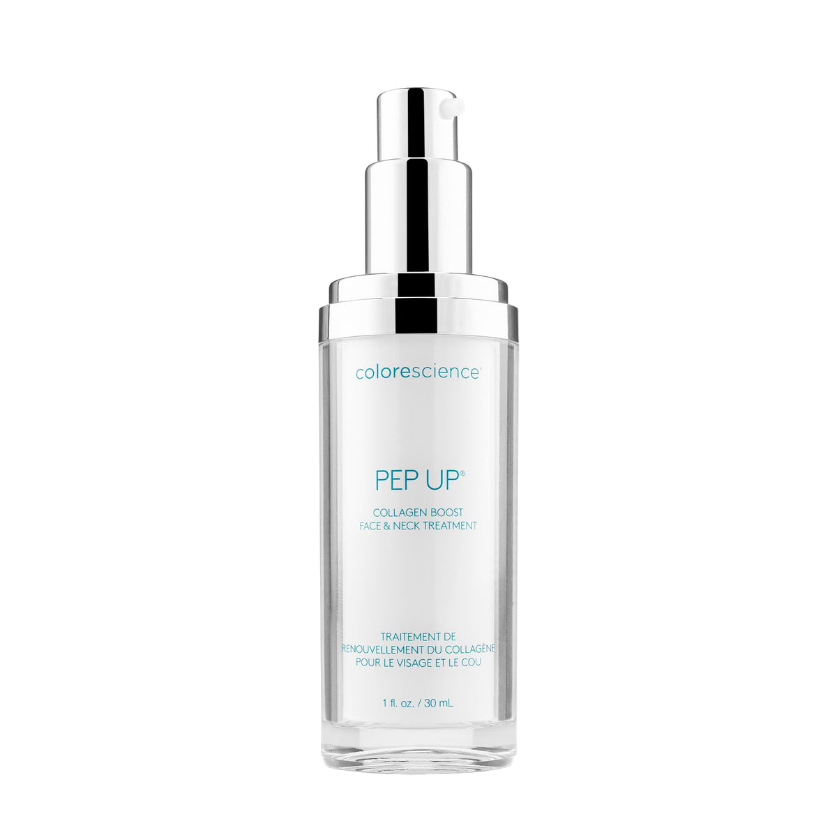 Colorescience Pep Up front packaging showing bottle and label for clear product ID and benefits