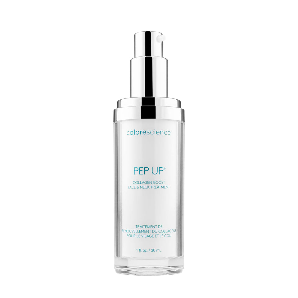 Colorescience Pep Up front packaging showing bottle and label for clear product ID and benefits