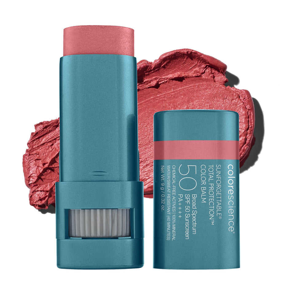 Colorescience balm front packaging showing SPF protection and Pink Sky tint benefit