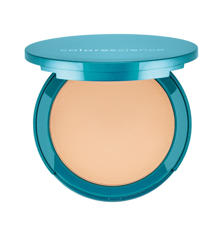 Colorescience compact front view showing Light Ivory shade and travel-friendly design
