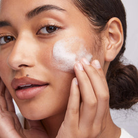 Colorescience pump dispensing cleanser demonstrating easy controlled application benefit