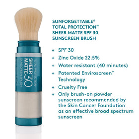 Colorescience powder texture close-up showing mattifying lightweight finish