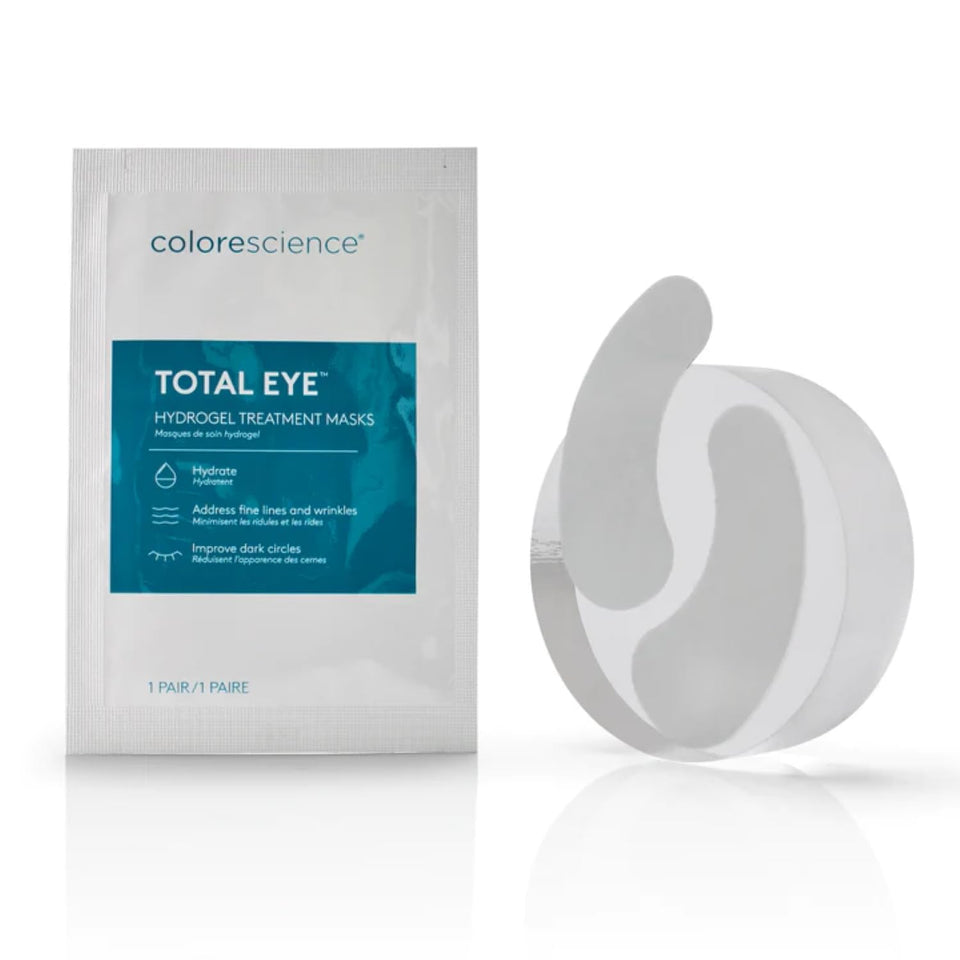 Colorescience front packaging showing 12-count hydrogel masks and clear benefit