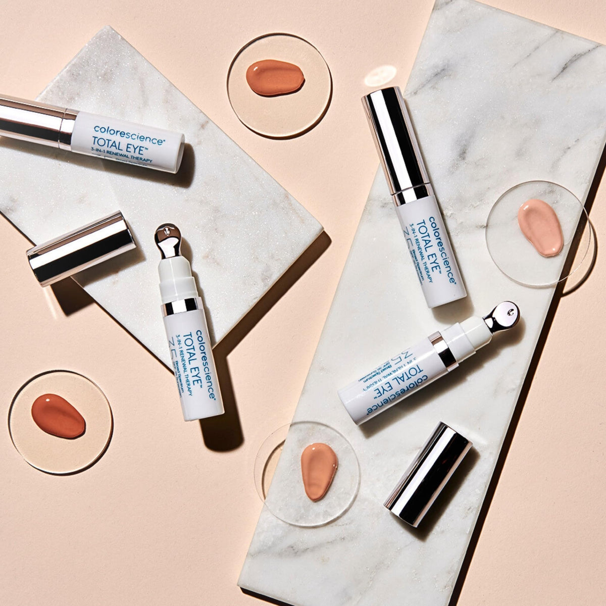 Colorescience Tan shade swatched on skin for instant color correction