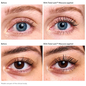 Colorescience mascara tubing texture close-up showing smooth film and long wear