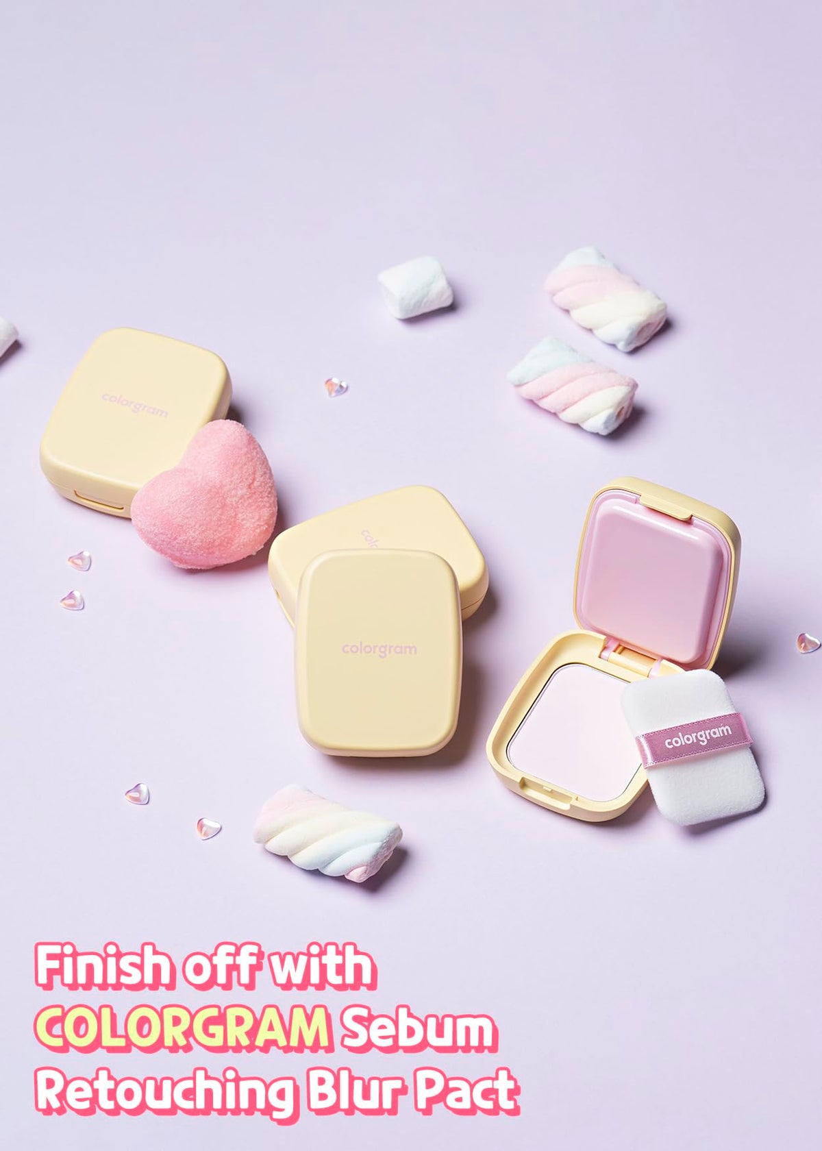 COLORGRAM application with puff demonstrating quick touch-up convenience