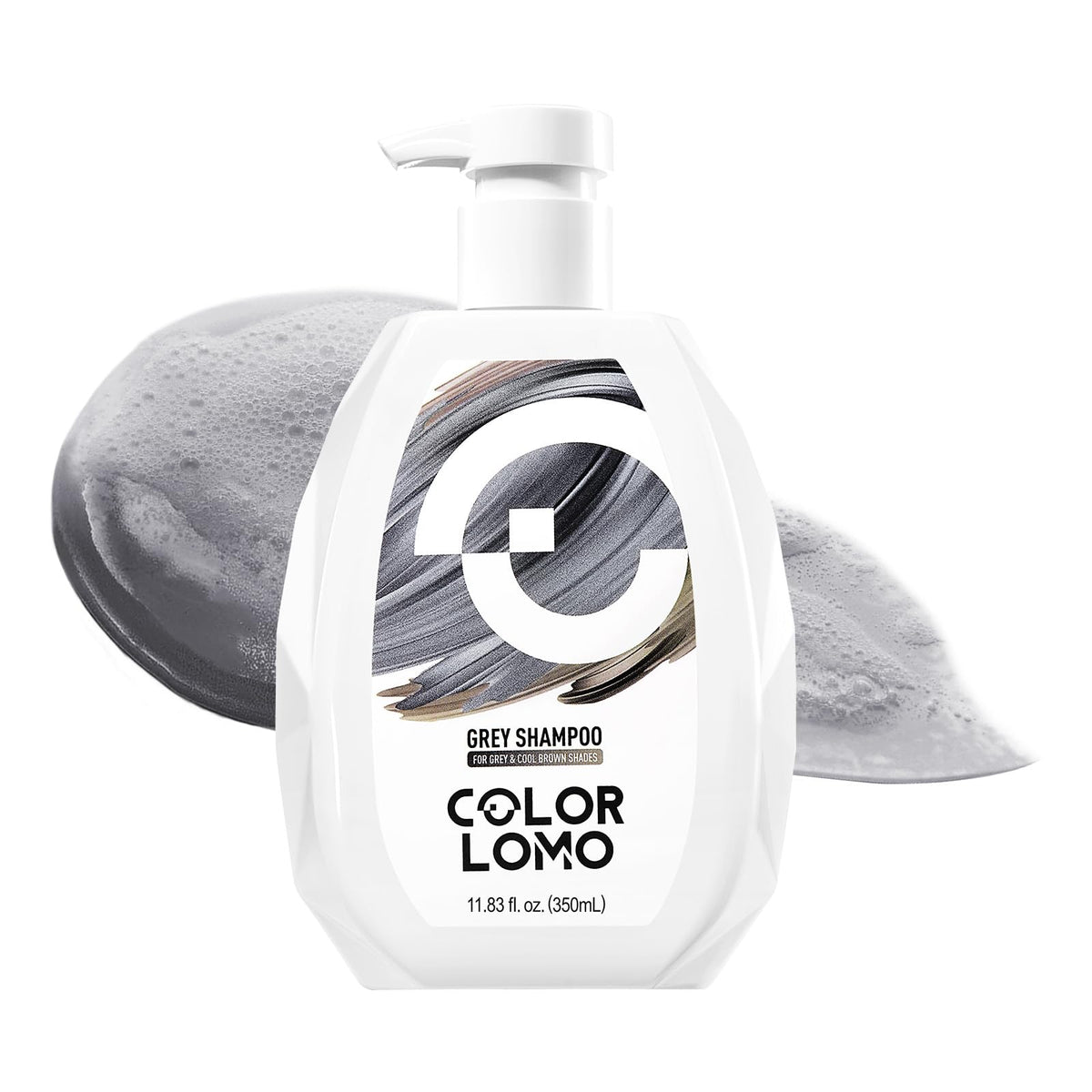 COLORLOMO front packaging showing grey shampoo protecting color