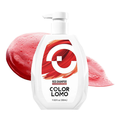 COLORLOMO front bottle view showing red shampoo and brand clarity