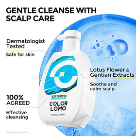 COLORLOMO bottle in shower setting highlighting everyday color care routine