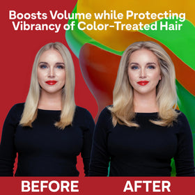 ColorProof after-rinse hair showing lifted, bouncy finish and shine