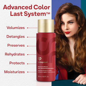 ColorProof after-use hair showing added volume, shine, and manageability
