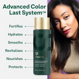 ColorProof shampoo in shower being applied for hydrated, manageable hair