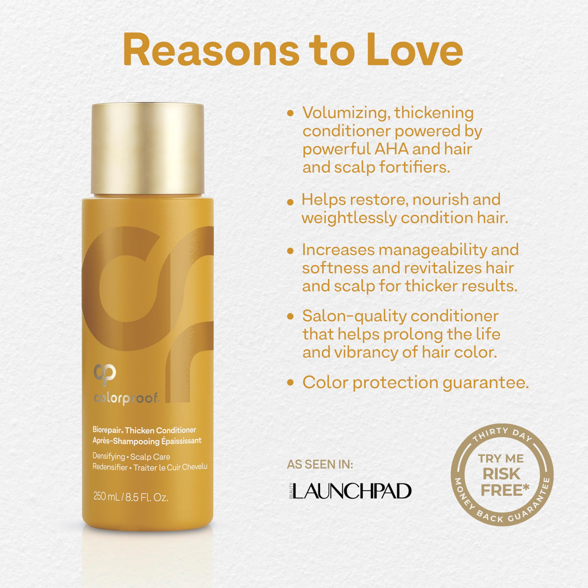 ColorProof close-up of label highlighting active ingredients and color protection