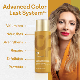 ColorProof lather on hair demonstrating gentle cleansing and conditioning benefits