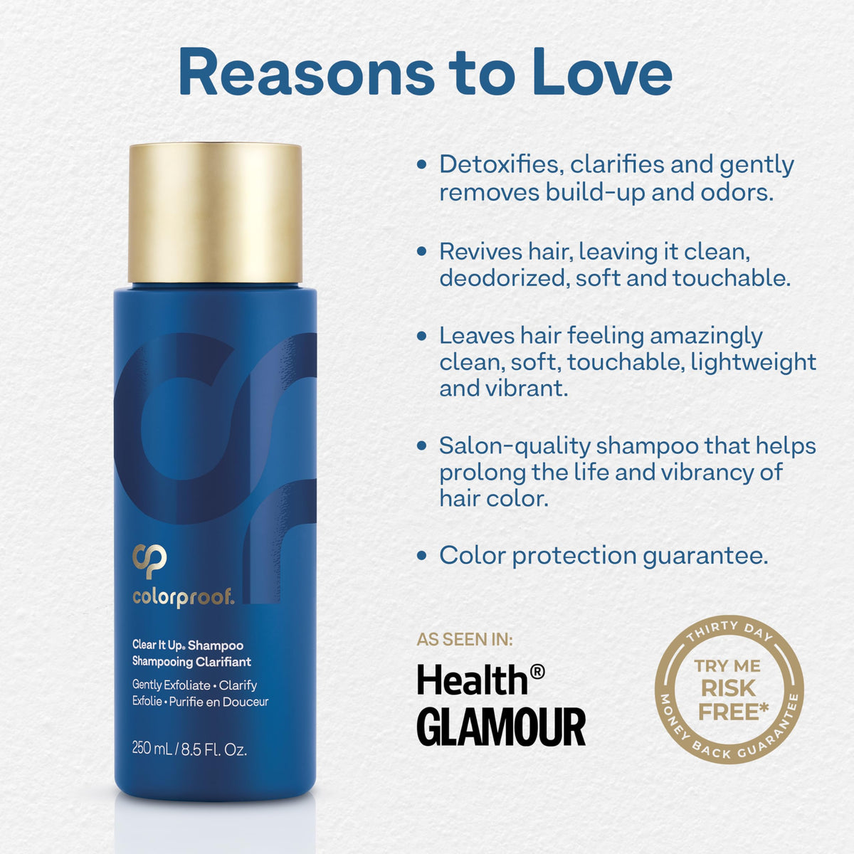 ColorProof close-up label highlighting key ingredients and protection
