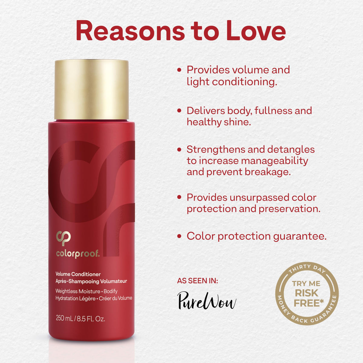 ColorProof conditioner texture close-up highlighting lightweight hydration