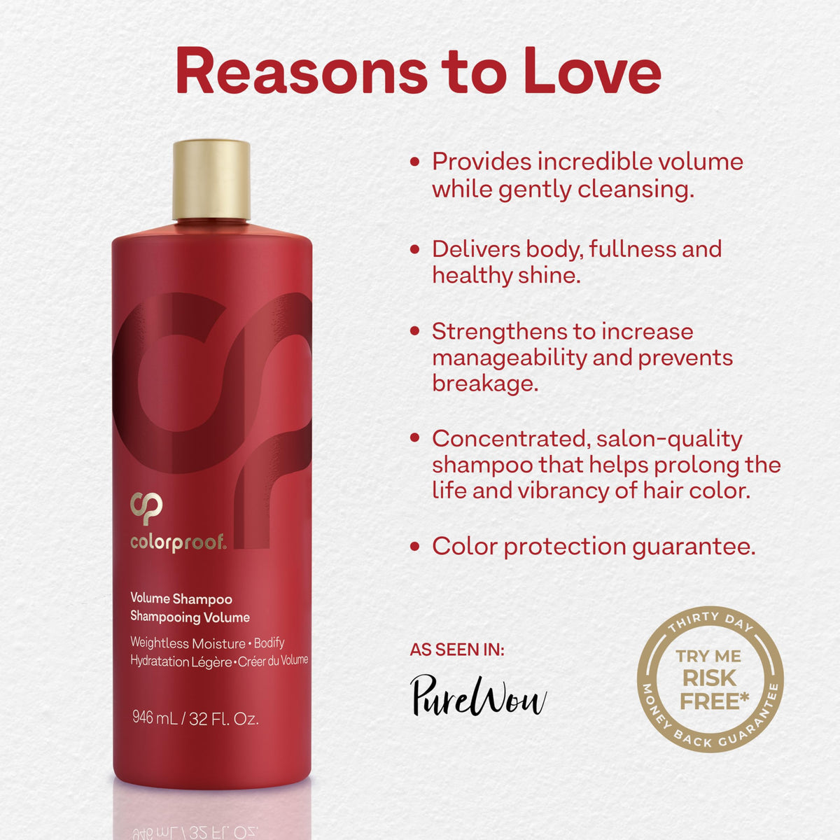 ColorProof rich lather close-up demonstrating foamy cleansing benefit for buildup removal
