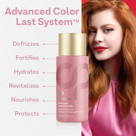 ColorProof bottle beside ruler indicating 6.7 fl oz size and travel-friendly
