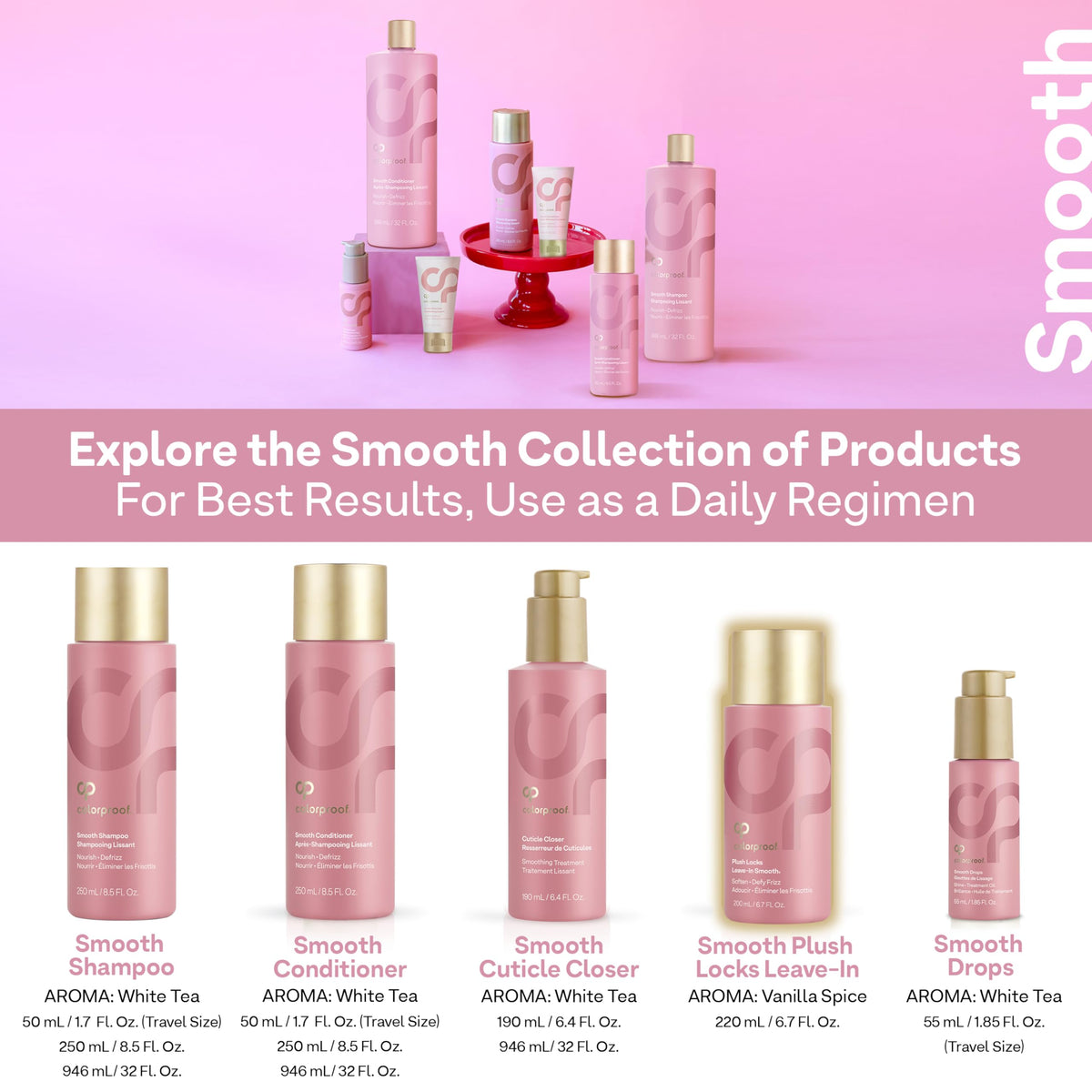 ColorProof Plush Locks with matching shampoo and conditioner for routine use