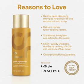 ColorProof bottle held to show scale, helping shoppers gauge the 8.5 fl oz size