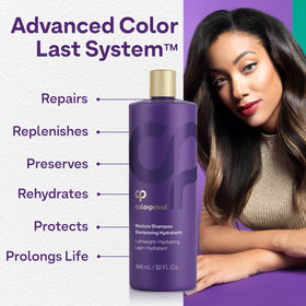 ColorProof bottle held in hand to show size and scale for purchase confidence