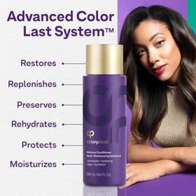 ColorProof bottle next to a hand for size and travel convenience
