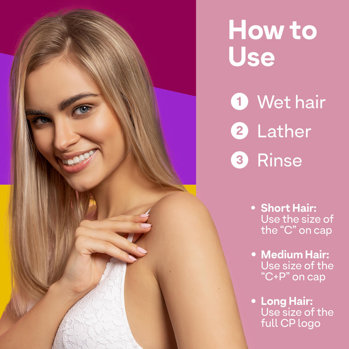 ColorProof Smooth Shampoo before and after hair showing reduced frizz