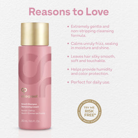 ColorProof Smooth Shampoo pouring foam texture demonstrating gentle lather