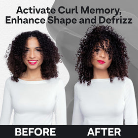 ColorProof before and after curls showing improved definition and shine