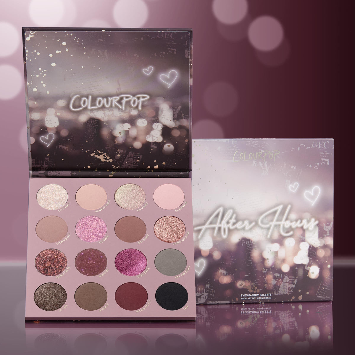 ColourPop After Hours applied to model creating a smoky mauve evening eye look