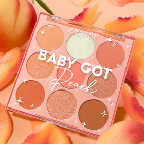 ColourPop baby got peach scale with coin to show compact size and travel-friendly benefit
