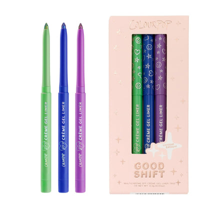 ColourPop front packaging showing the 3-count chrome eyeliner kit benefits