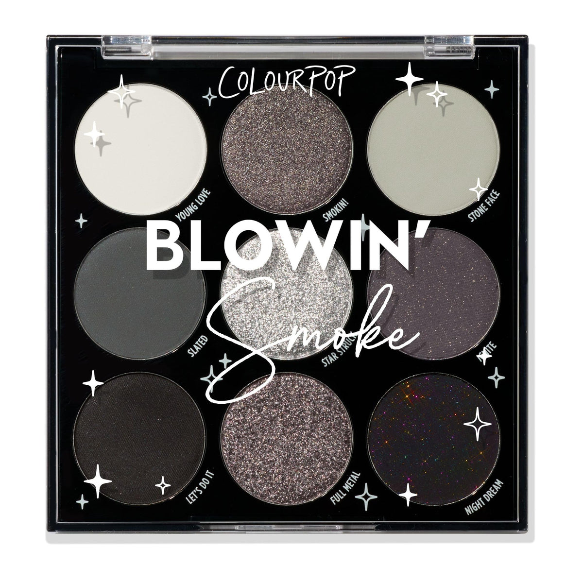 ColourPop palette front packaging showing compact silver design and product name