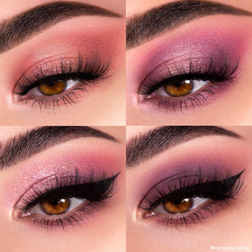 ColourPop on-model eye look showcasing blended mauve crease and metallic lid for wearable glamour