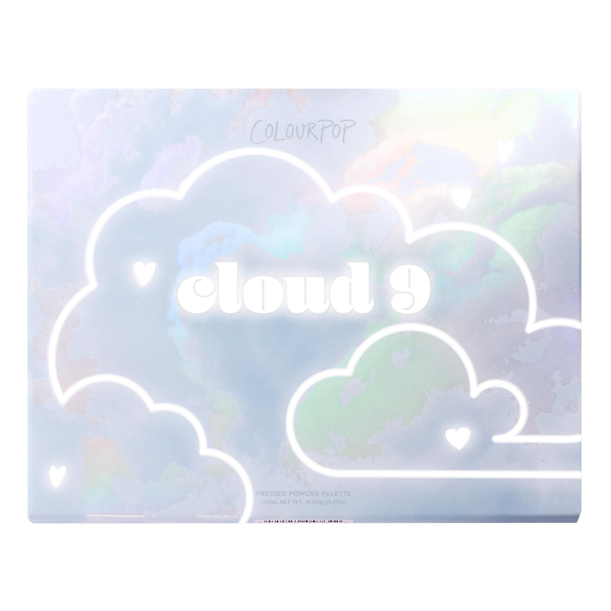 ColourPop Cloud 9 packaging label showing ingredients and cruelty-free claim benefits