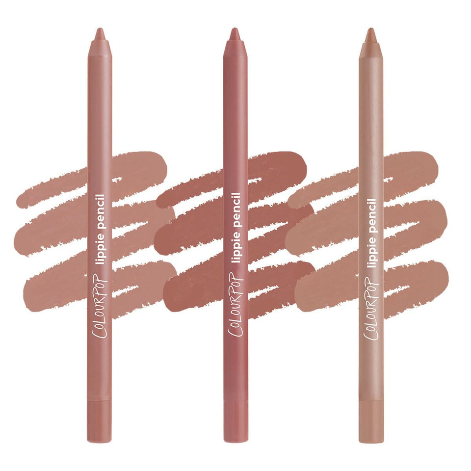 ColourPop kit front packaging showing three cool-tone liners and benefits