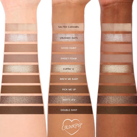 ColourPop lid look before and after demonstrating natural day-to-night transformation