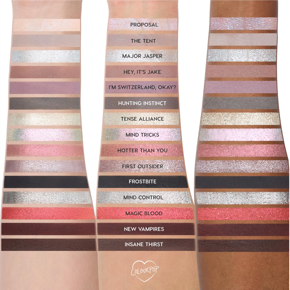 ColourPop palette with hand for scale showing compact size and travel-friendly design