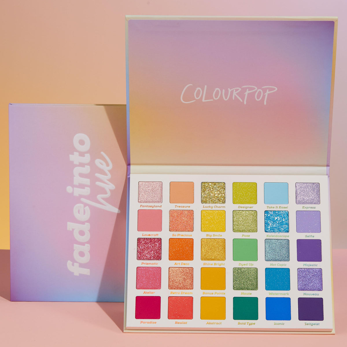 ColourPop palette styled with brushes highlighting application tools and polished results