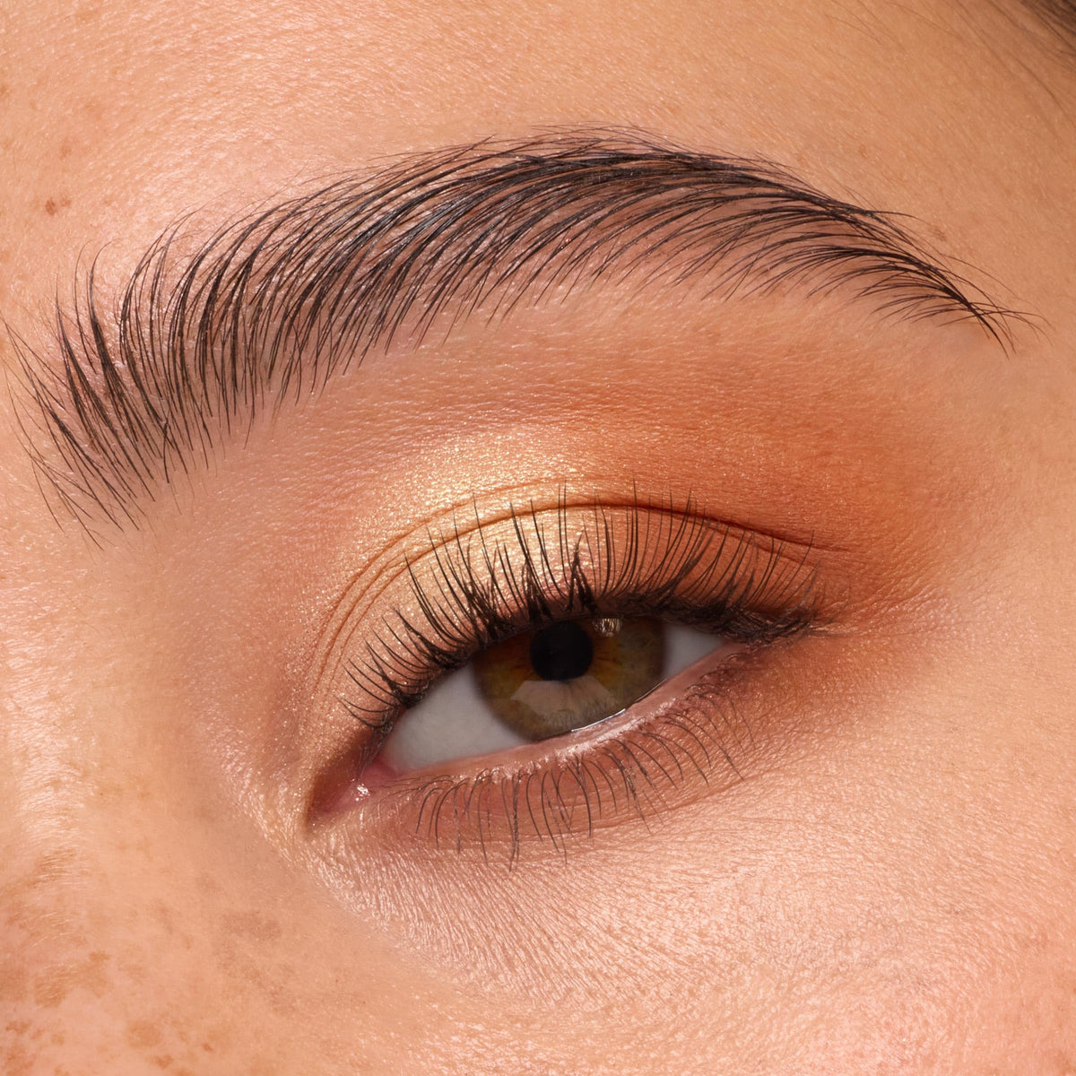 ColourPop Feelin' Toasty applied on eyelid showing metallic shimmer for eye-catching definition