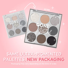 ColourPop Gone Metal close-up of pans showing pigment intensity and smooth texture