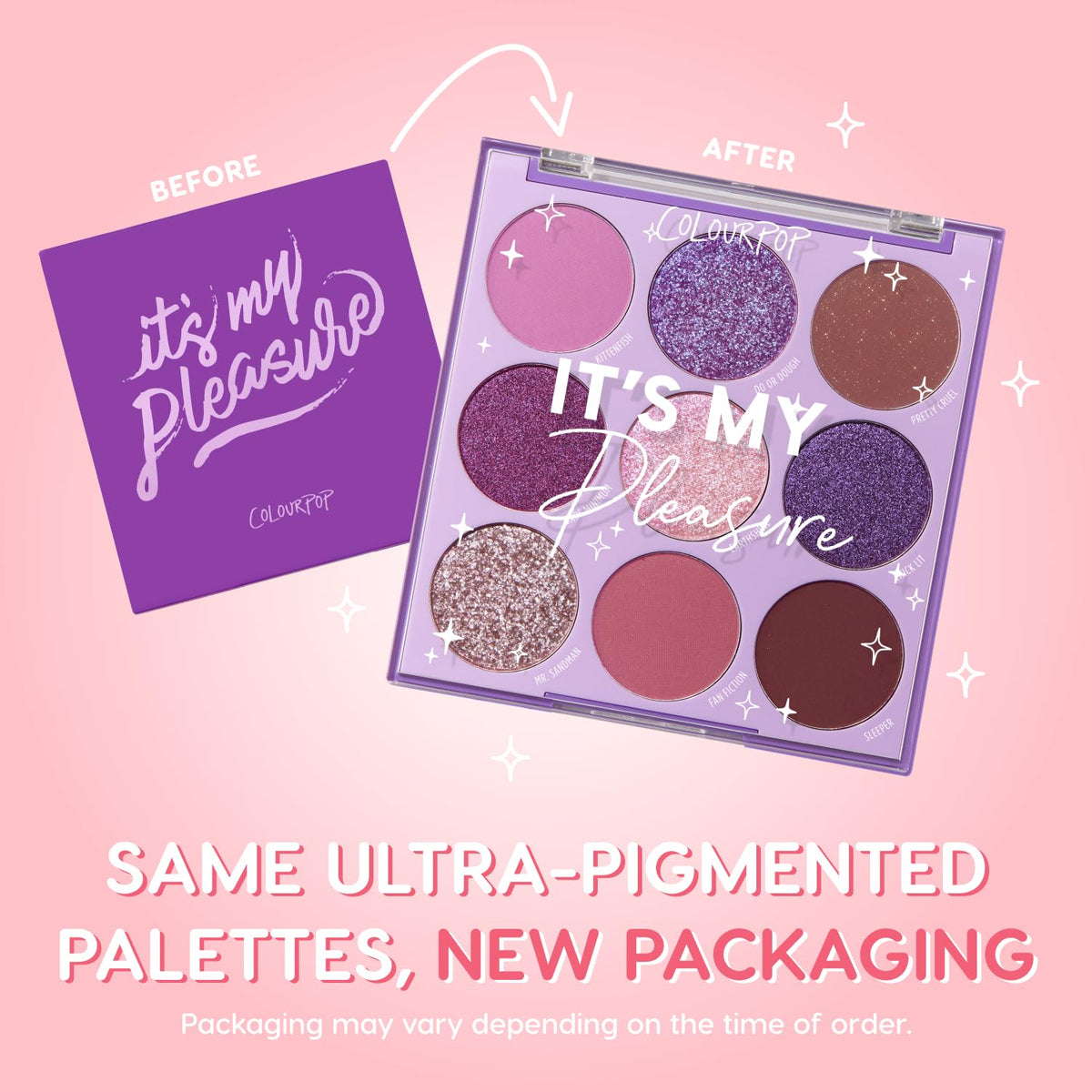 ColourPop pan close-up revealing texture and smooth blendability benefits
