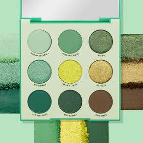 ColourPop lid look using multiple greens showing wearable day-to-night style benefit