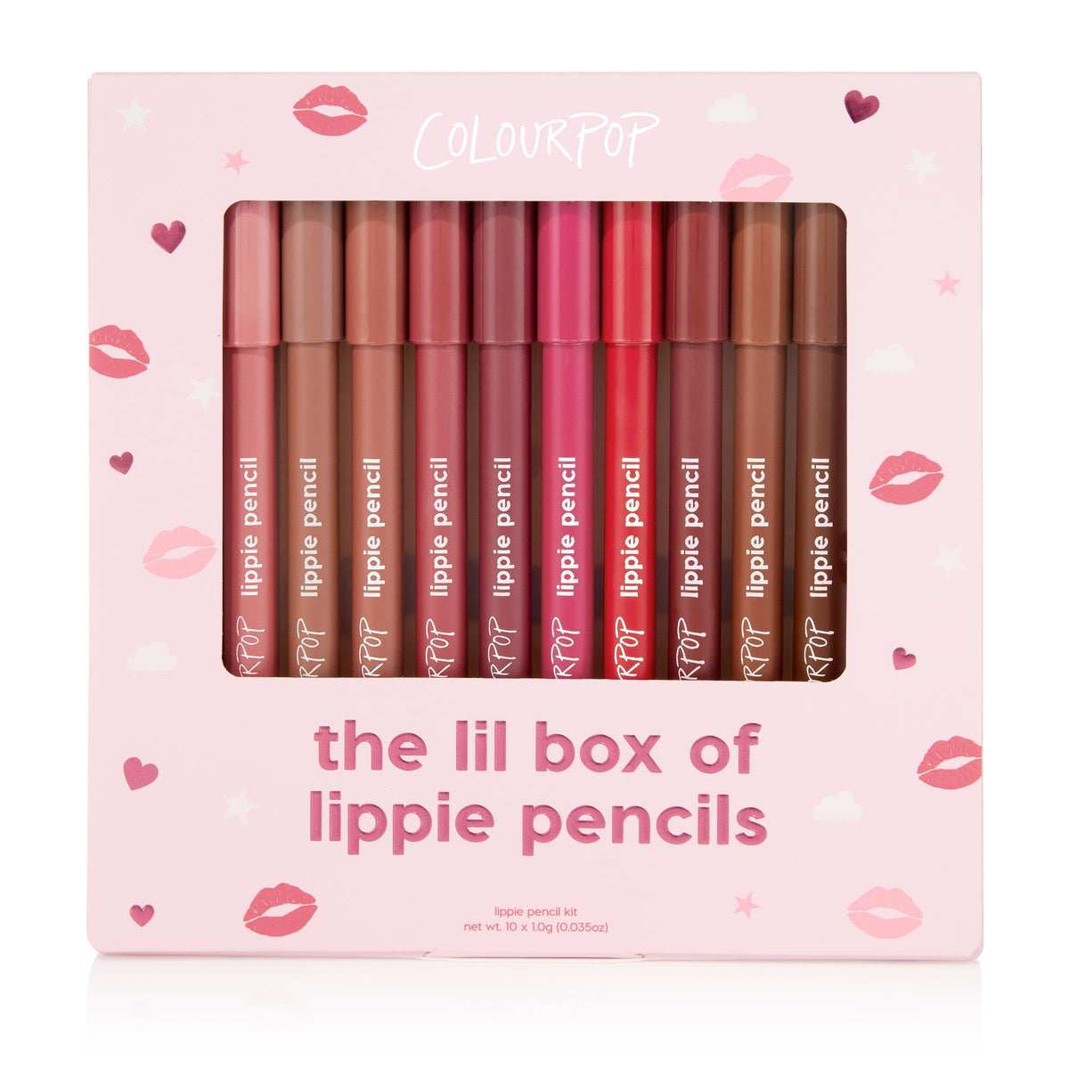 ColourPop front packaging showing the 10-piece kit and colorful box — bright variety