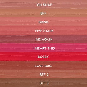 ColourPop lip pencils array flatlay showing all ten shades for mix-and-match looks
