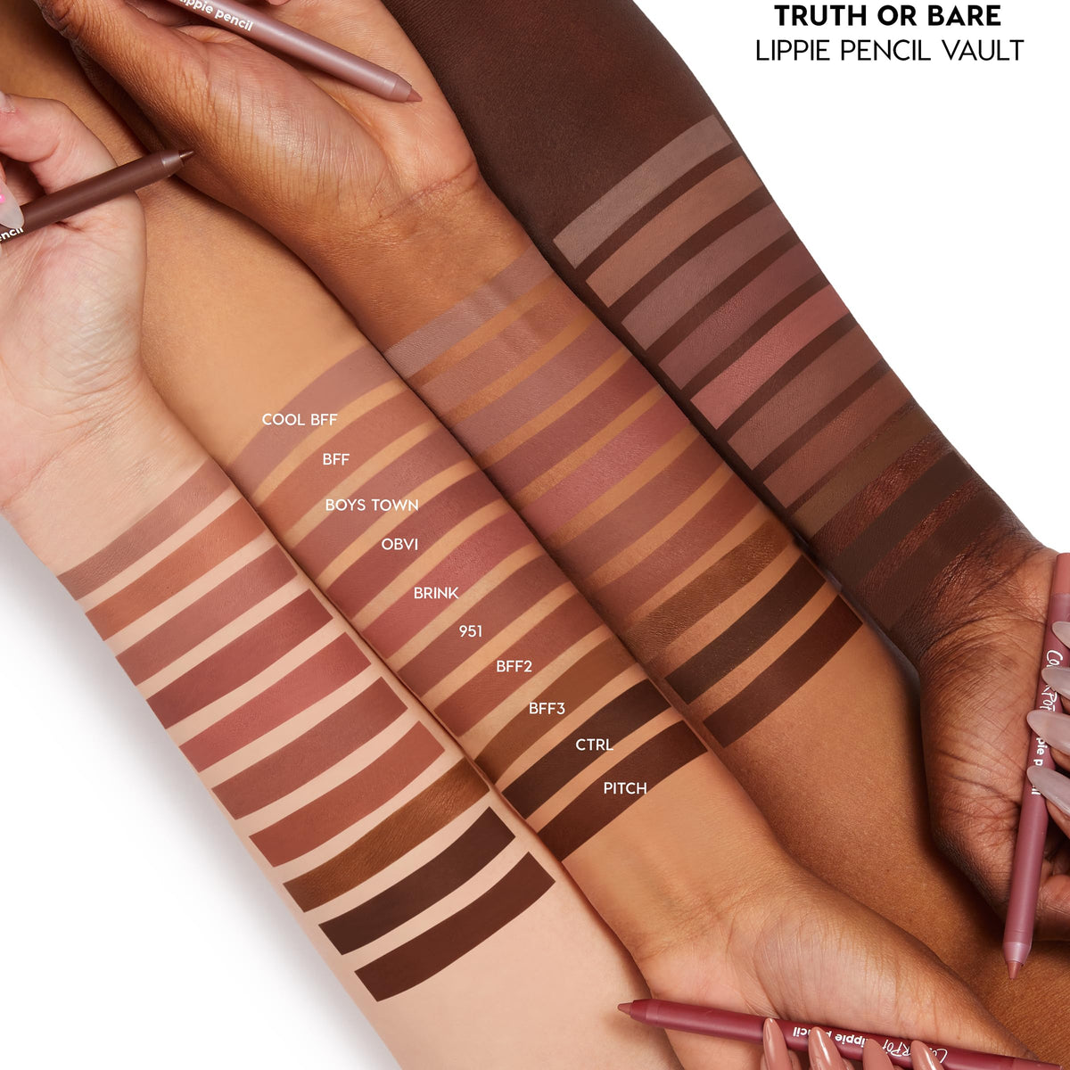 ColourPop pencil paired with Lippie Stix, showing how liners complement lipsticks